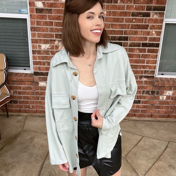 Washed Knit Shacket - Picture 2 of 3